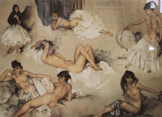 Russell Flint print  Nude studies(-)